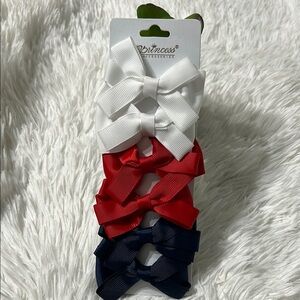Classic White and Red Hair Bow Set Accessories